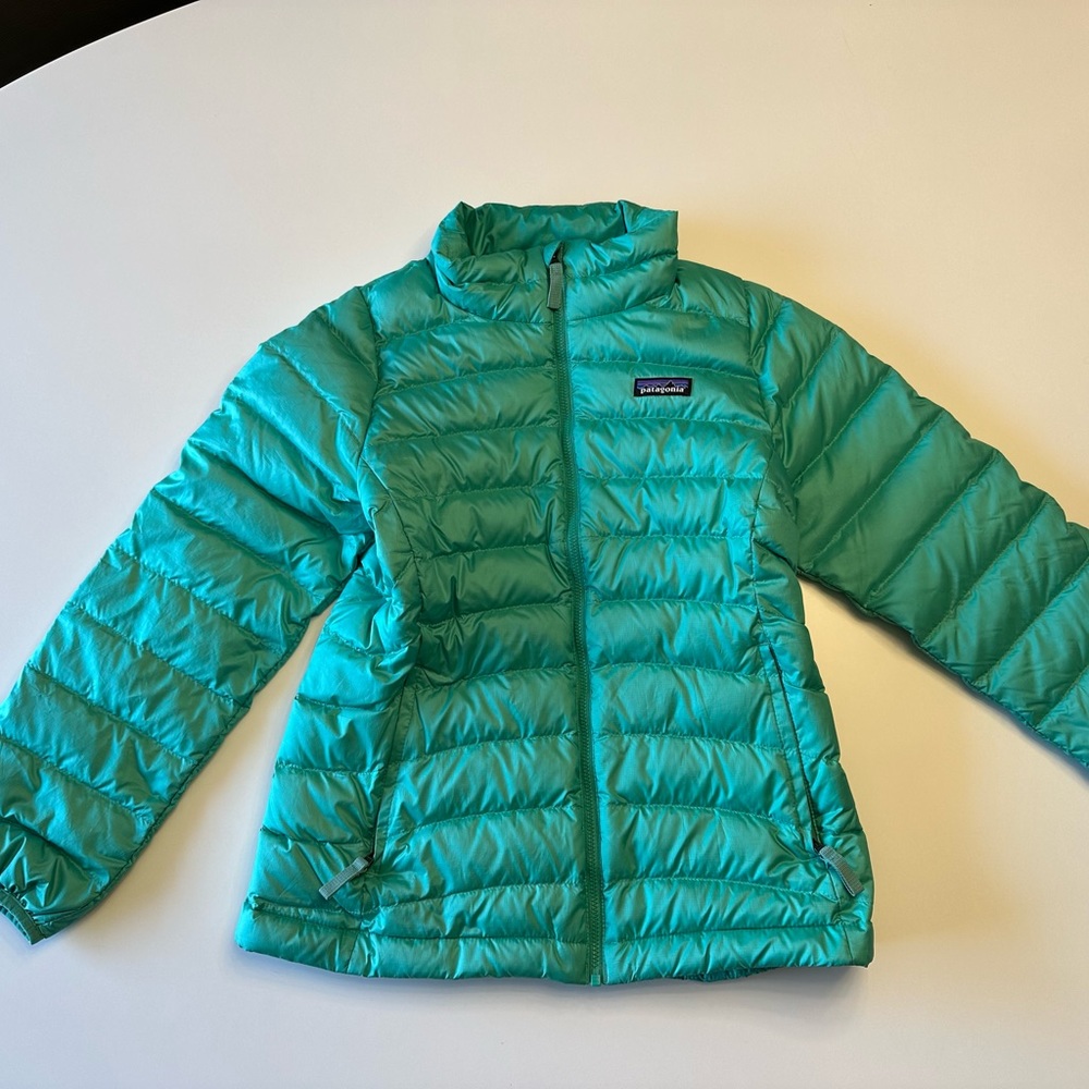 Girls Patagonia Down Sweater in Teal/Turquoise size M (10)
